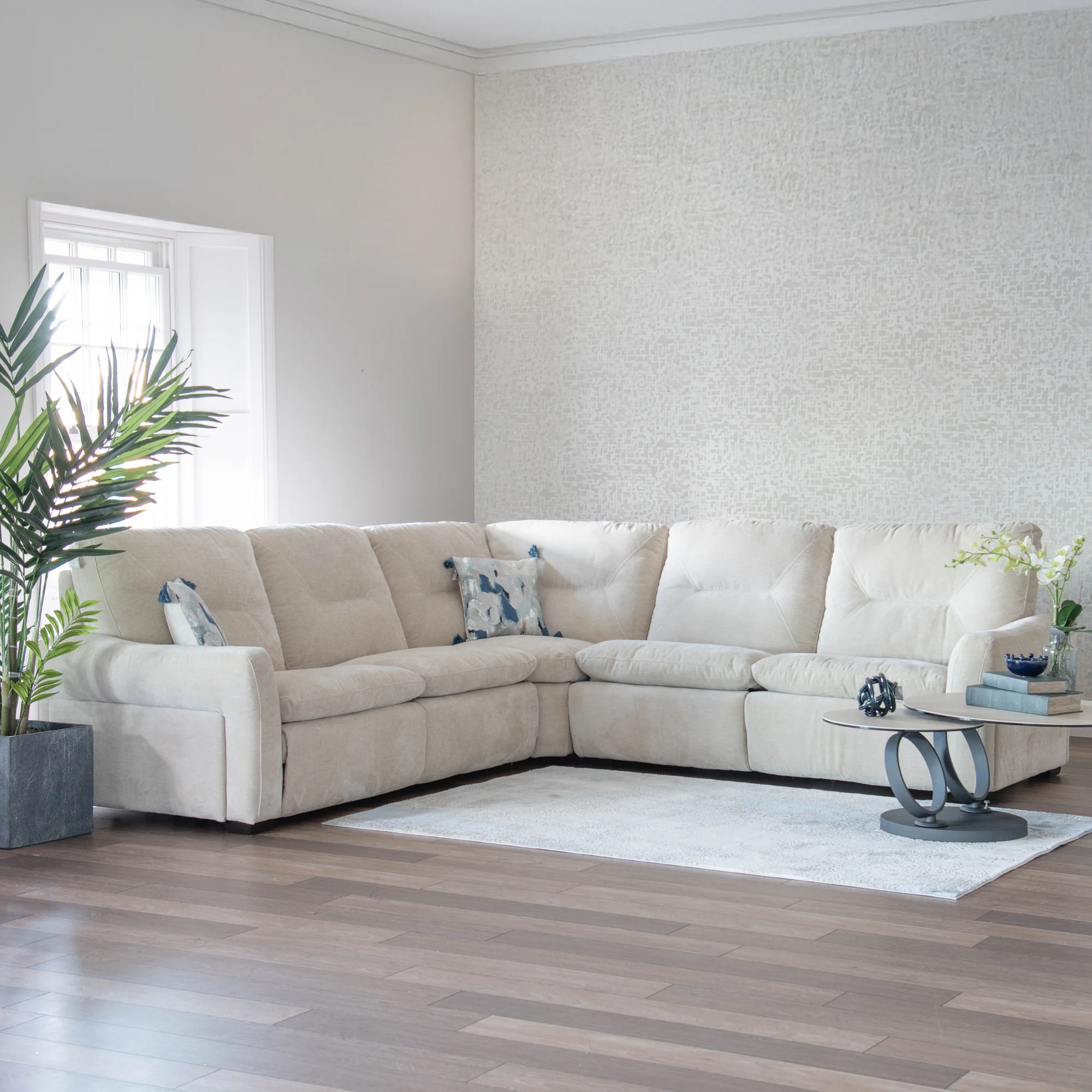 California - Corner Group Sofa With Power Recliners, Fabric - Image 3