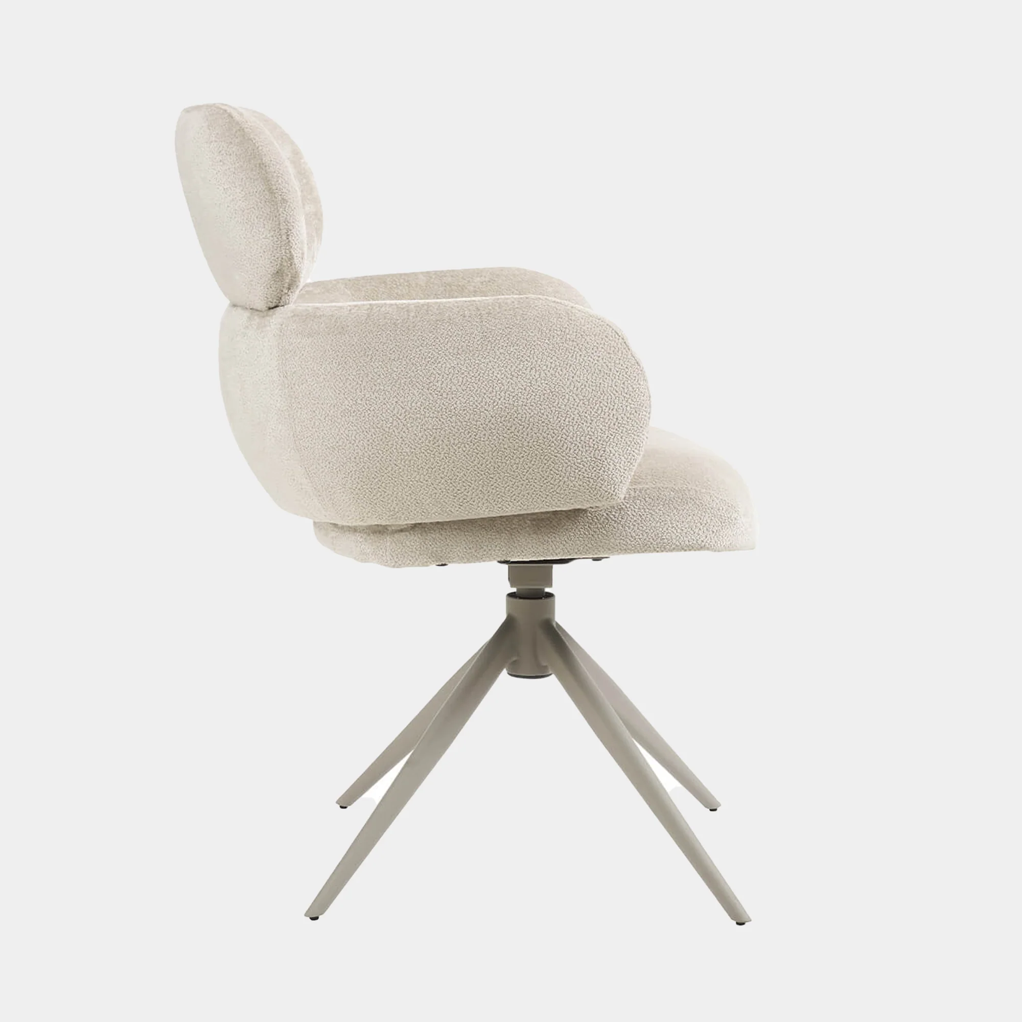 Glacier - Swivel Dining Chair, Beige Fabric - Image 4