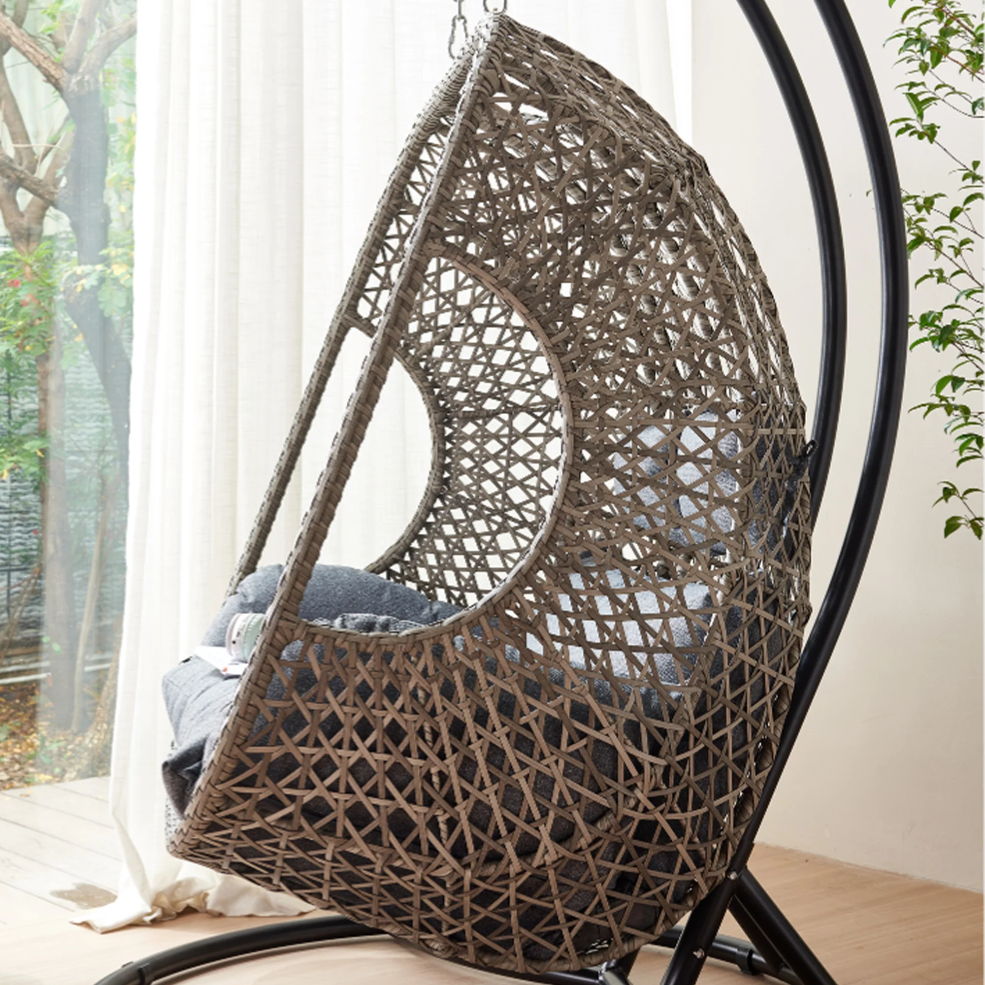 Honduras - Double Hanging Egg Chair With Cushions - Image 7
