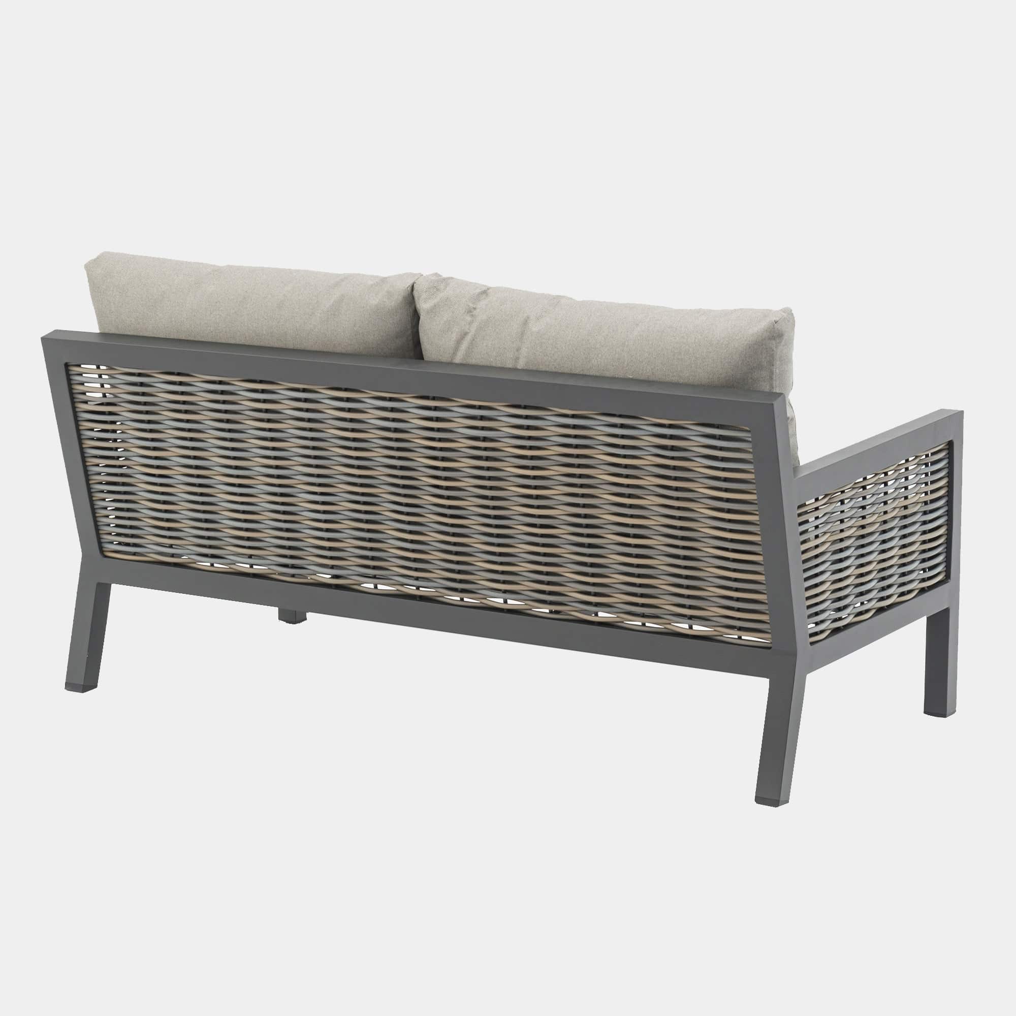 Key Largo - 2 Seat Garden Sofa Set & Coffee Table, Aluminium & Rattan - Image 6
