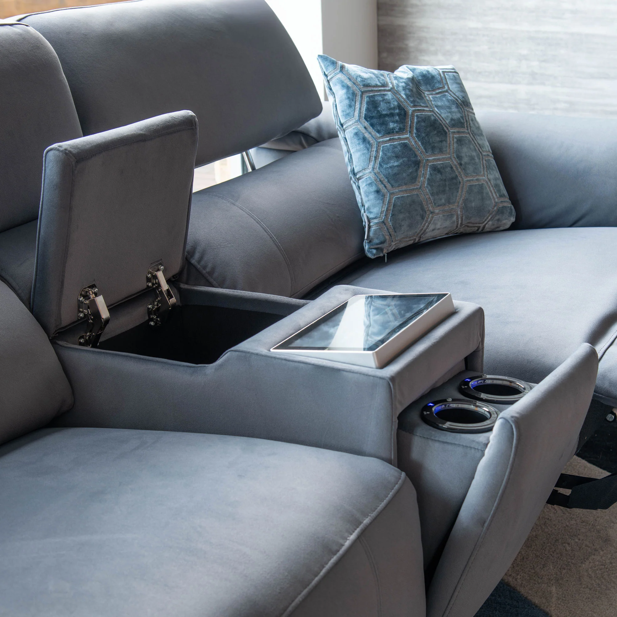 Nickelodeon - 2.5 Power Recliner Sofa With Touch Screen Control, Fabric - Image 12