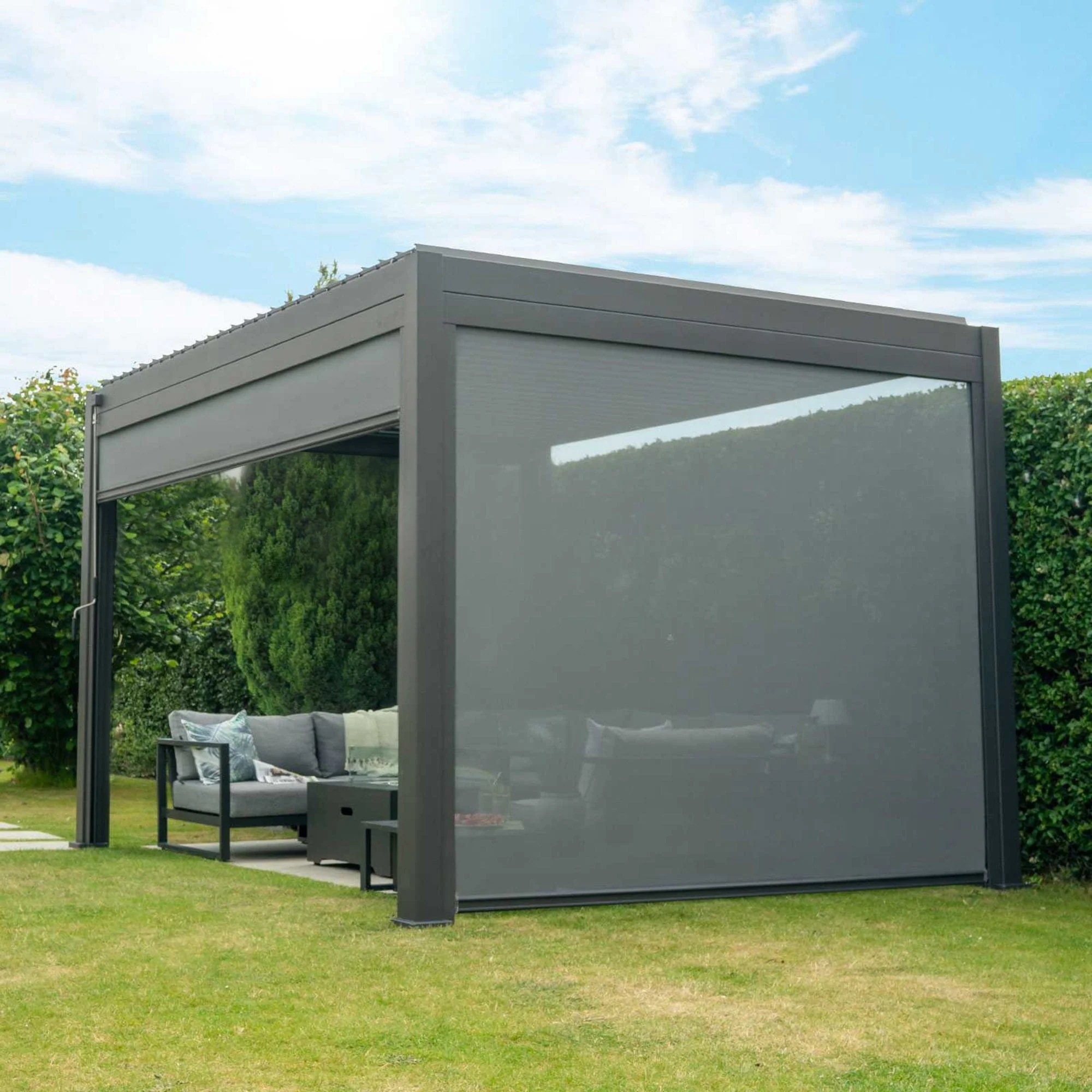 Palm Beach - Garden Aluminium Pergola & 2 Privacy Screens 4m x 3m - Image 7